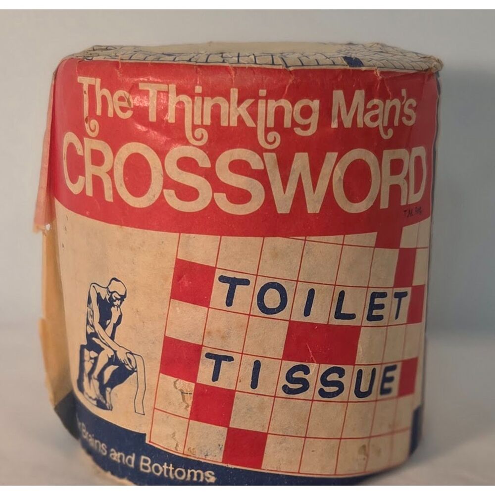 Vintage Crossword Toilet Paper Gag Gift Funny Fanny Puzzle Paper